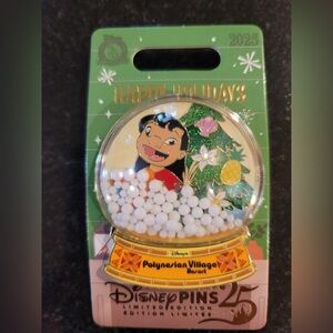 Disney LILO 2025 Snow Globe 3-D Pin Limited Release Polynesian Visit Resort New